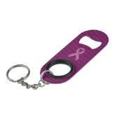 Roze koolstofbewustwording Fuchsia Carbon Fibre Mini Flessenopener (Voorkant Gekanteld)