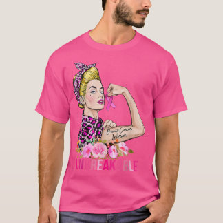 Roze koolstofborst-kanker aanjager onbreekbare leo t-shirt