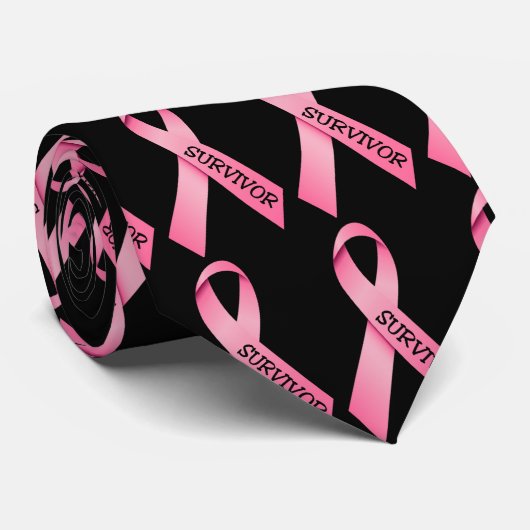 Roze koolstofkanker Overlevende Stropdas (Opgerold)