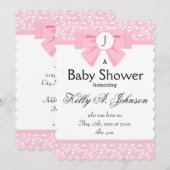 Roze koolstofmonogram met Floral Print Kaart (Voorkant / Achterkant)