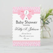 Roze koolstofmonogram met Floral Print Kaart (Staand voorkant)