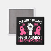 Roze koolstofvechterblaaskanker magneet (Voorkant / Achterkant)