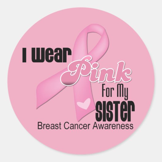 Roze koolstofzuiger borstkanker ronde sticker (Voorkant)