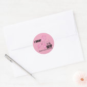 Roze koolstofzuiger borstkanker ronde sticker (Envelop)