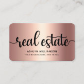 Roze Koper Zwart Foto Makelaar QR Code Visitekaartje (Voorkant)