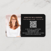 Roze Koper Zwart Foto Makelaar QR Code Visitekaartje (Achterkant)