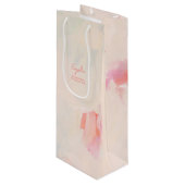 Roze & Koraal Abstract Kunst Schilderij Aangepaste Wijn Cadeautas (Voorkant Gekanteld)