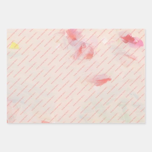Roze & Koraal Abstracte Bloemenkunst Aangepaste Te Inpakpapier Vel (Voorkant)