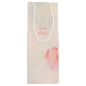 Roze & Koraal Abstracte Kunst het Schilderen Douan Wijn Cadeautas (Voorkant)