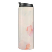 Roze & Koraal Abstracte Kunst het Schilderen Naam Thermosbeker (Geroteerd rechts)