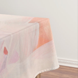 Roze & Koraal Abstracte Kunstschildering Aangepast Tafelkleed