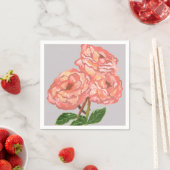 Roze & Koraal Bloemen Papier servetten (Insitu)