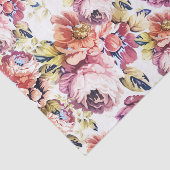 roze koraal elegante rozen floreel patroon tissuepapier (Detail)