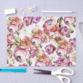 roze koraal elegante rozen floreel patroon tissuepapier (Craft)