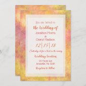 Roze, koraal en Oranje Abstracte bubels bruiloft Kaart (Voorkant / Achterkant)