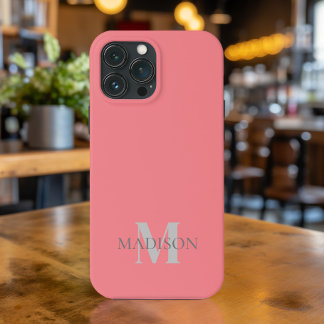 Roze koraal gepersonaliseerd iPhone 13 pro max hoesje
