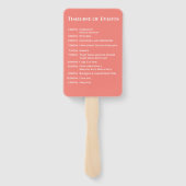 Roze koraal-modern- Monogram-bruiloft programma- Handwaaier (Achterkant)