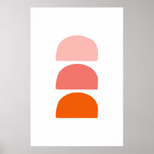 Roze Koraal Oranje Bogen Poster