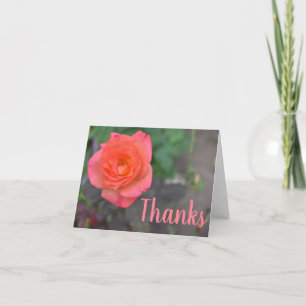 Roze koraal Roos Fotografie Dank u Bedankkaart
