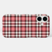 Roze koraal, zwart en wit Girly Plaid Case-Mate iPhone Case (Achterkant (horizontaal))