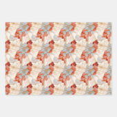 Roze Koraalgrijs Bloemige Liefde Bruiloft Inpakpapier Vel (Voorkant 3)