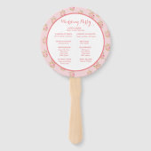 Roze koraalkoraalriffels voor bruiloft — Handje Fa Handwaaier (Achterkant)