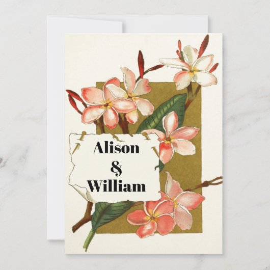 roze koraaloleander florale lente bruiloft kaart (Voorkant)