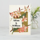 roze koraaloleander florale lente bruiloft kaart (Staand voorkant)