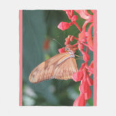Roze koraalvlinder fleece deken (Voorkant)