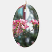 Roze kornoelje keramisch ornament (Links)