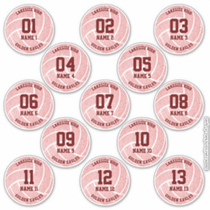 roze korset van 13 volleybalfeesten sticker