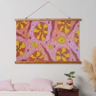 Roze kosmische Snoepjes Hangend Wandkleed