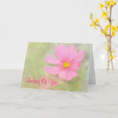 Roze kosmos Blank denken van uw Kaart (Gele Bloem)