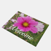 Roze Kosmos Bloem Deurmat (Schuin)
