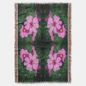 Roze Kosmos Bloemen Abstract Deken (Voorkant Verticaal)