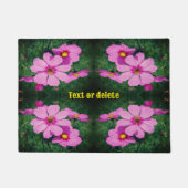 Roze kosmos bloemen Abstract gepersonaliseerd Deurmat (Voorkant)