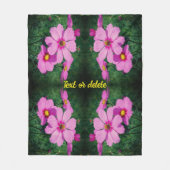 Roze kosmos bloemen Abstract gepersonaliseerd Fleece Deken (Voorkant)
