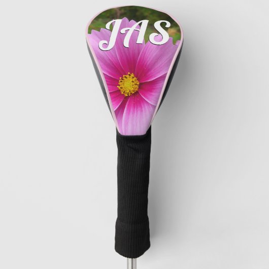 Roze kosmos bloemen golfheadcover (Voorkant)