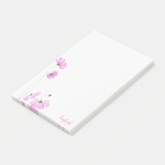 Roze Kosmos Bloemen Post-it® Notes (Schuin)