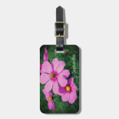 Roze kosmos Flowers, gepersonaliseerd Bagagelabel (Voorkant verticaal)