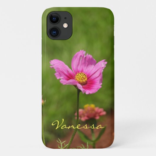 Roze kosmos ventilator *Personaliseren* Case-Mate iPhone Case (Achterkant)