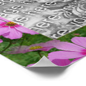  roze kosmos ventilatorontwerp Lijst Foto Poster (Hoek)