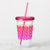 Roze koude Drinken met riem Acryl Drinkbeker (Achterkant)