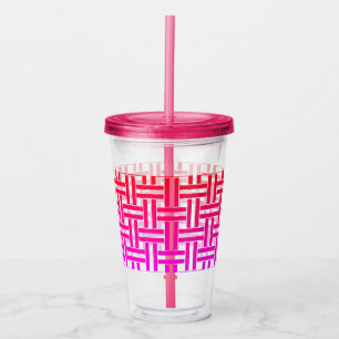 Roze koude Drinken met riem Acryl Drinkbeker