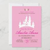 Roze Kraai Prinses 1e verjaardagsfeestje Kaart (Voorkant)