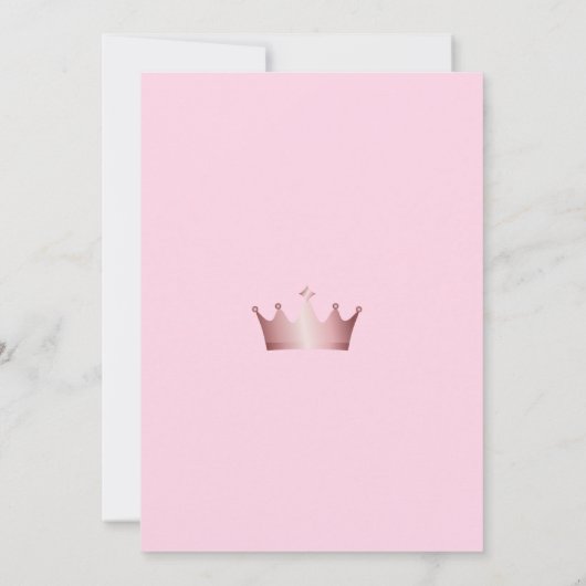 Roze Kraai Prinses 1e verjaardagsfeestje Kaart (Achterkant)