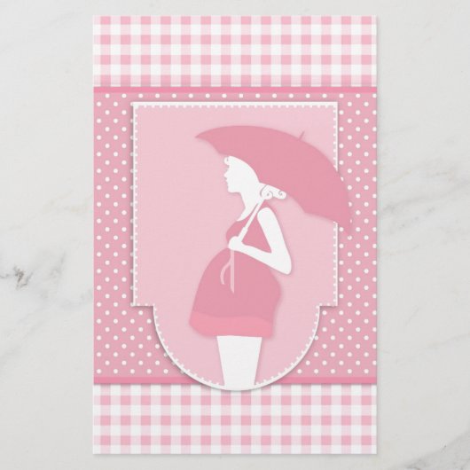 roze kraammoeder briefpapier (Voorkant)