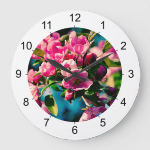 Roze krab Apple Flowers Grote Klok