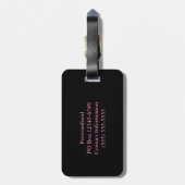 Roze krab Nebula Bagagelabel (Achterkant verticaal)