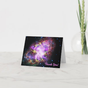 Roze krab Nebula Space Afbeelding Hartelijk dank Bedankkaart